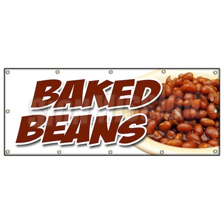 Signmission BAKED BEANS BANNER SIGN slo slow cooked hot dogs brown sugar bacon B-120 Baked Beans